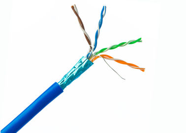 สายเคเบิล Cat6 FTP Cat - ฟอยล์สาย Lan Ethernet ที่ผ่านการคัดกรองฟอยล์ที่มีสายริป 1,000 Ft
