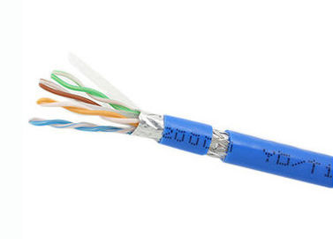 23 AWG ตัวนำทองแดง Lan Cable Cat6 SFTP Cable UL แสดงรายการความต้านทานเปลวไฟ